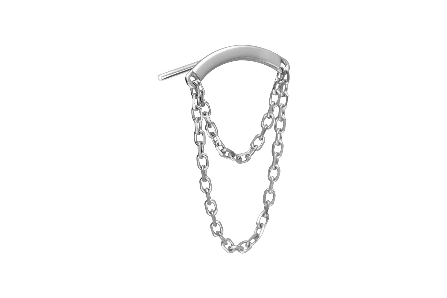 14 Karat Gold Aufsatz mit Titan Push Pin BOGEN + 2 KETTEN von Piercingline